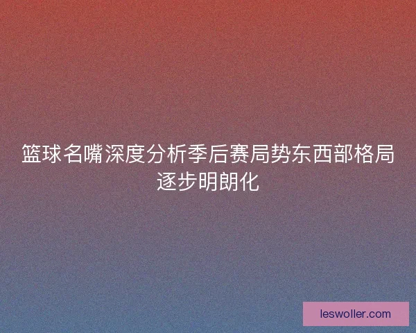 篮球名嘴深度分析季后赛局势东西部格局逐步明朗化